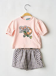 Set șort țesătură poplin roz KENZO fille