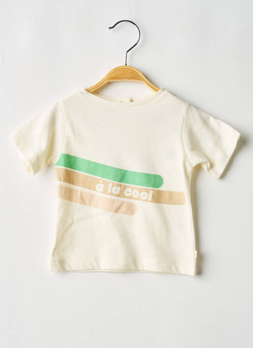 Tricou închidere presată mâneci scurte bej LES PETITES CHOSES garcon