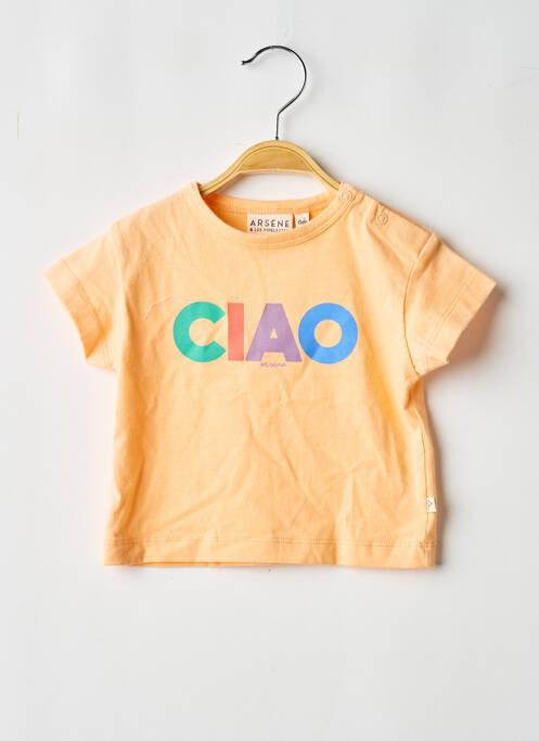 Tricou elasticitate mâneci scurte portocaliu ARSENE ET LES PIPELETTES garcon