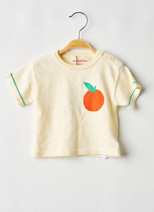 Pulover croială dreaptă mâneci scurte galben BOBO CHOSES fille