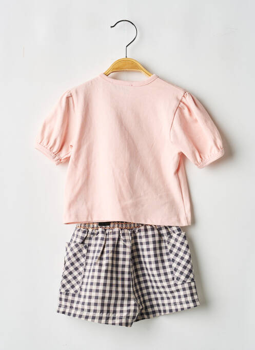 Set șort țesătură poplin roz KENZO fille