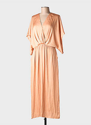 Rochie lungă mâneci scurte mâneci scurte portocaliu SEE U SOON femme