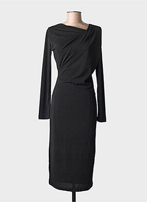 Rochie midi mâneci lungi mâneci lungi negru KAFFE femeie
