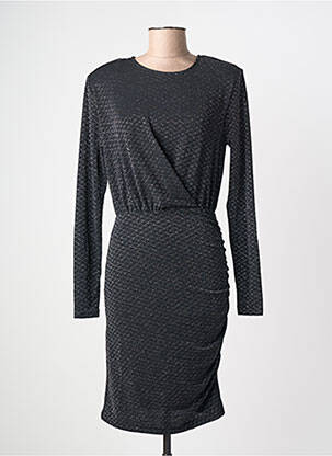 Rochie midi mâneci lungi mâneci lungi negru KAFFE femme