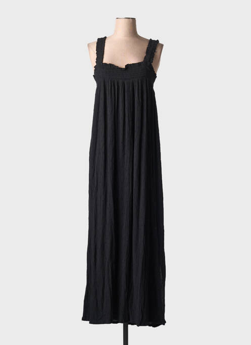 Rochie lungă țesătură crep fără mâneci negru KAFFE femme