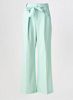 Pantalon drept închidere cu fermoar sub clapetă cu nasturi verde IN WEAR femme