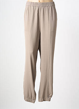 Pantalon drept talie elastică bej KAFFE femeie