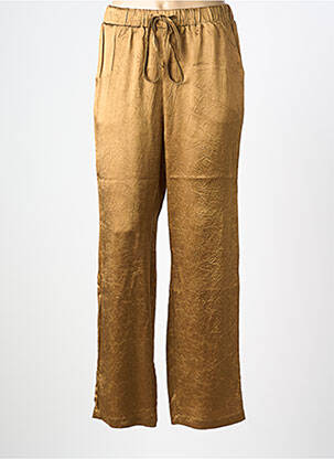 Pantalon drept talie elastică auriu SEE U SOON femeie