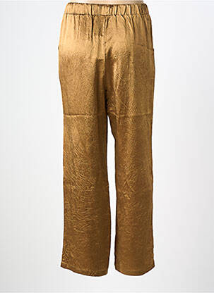 Pantalon drept talie elastică auriu SEE U SOON femeie