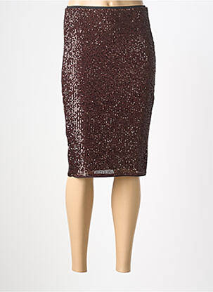 Fustă midi talie elastică maro IN WEAR femme