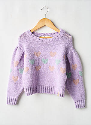 Pulover tricotaj din plasă mâneci lungi violet TOCOTO VINTAGE fată