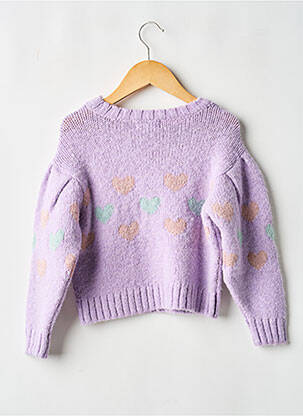 Pulover tricotaj din plasă mâneci lungi violet TOCOTO VINTAGE fată