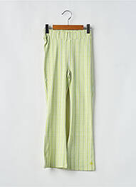 Pantalon evazat imprimeu fantezie talie elastică verde QUAPI fată
