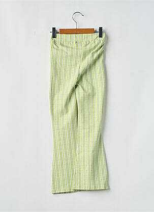 Pantalon evazat imprimeu fantezie talie elastică verde QUAPI fată