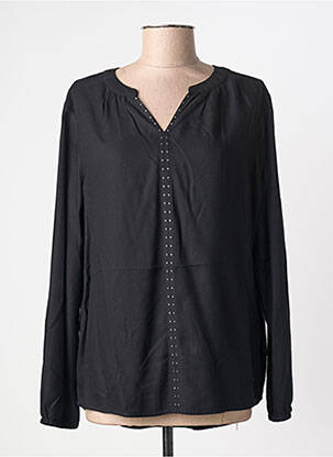 Bluză țesătură poplin mâneci lungi negru CECIL femeie