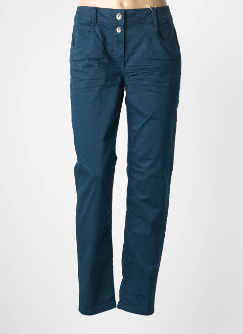 Pantalon slim țesătură poplin mărime normală albastru CECIL femme