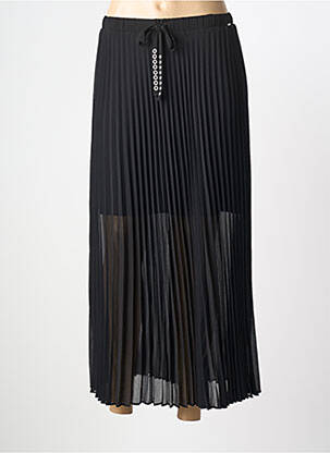 Fustă lungă țesătură crep negru IKKS femme