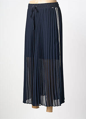 Fustă lungă țesătură crep albastru IKKS femme