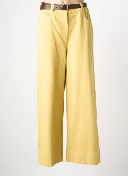 Pantalon larg închidere cu fermoar sub clapetă cu nasturi mărime normală galben FLIRT femme