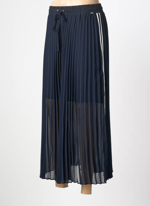 Fustă lungă țesătură crep albastru IKKS femme