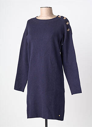 Rochie pulover croială dreaptă mâneci lungi albastru C'EST BEAU LA VIE femeie