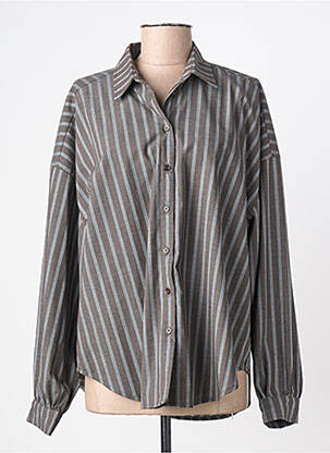 Cămașă croială dreaptă mâneci lungi maro HOD femme