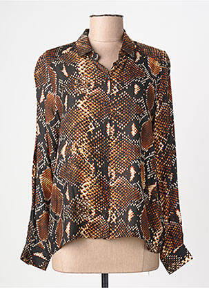 Cămașă croială dreaptă mâneci lungi maro IKKS femme