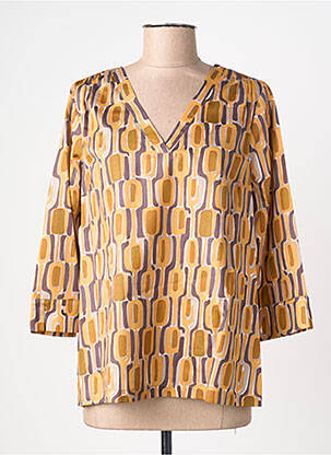 Bluză țesătură poplin mâneci 3/4 portocaliu FLIRT femme