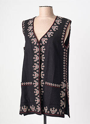 Vestă fără mâneci guler în v negru MAISON HOTEL femme