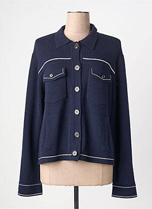 Vestă cu mâneci lungi închidere cu nasturi pe față albastru FIVE femme