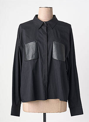 Cămașă croială dreaptă mâneci lungi negru EVA KAYAN femme