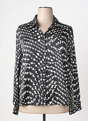 Cămașă imprimeu fantezie mâneci lungi negru ONE STEP femme