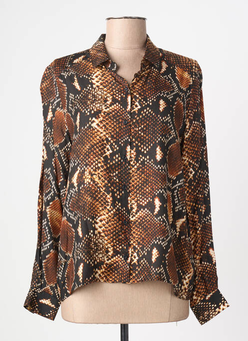 Cămașă croială dreaptă mâneci lungi maro IKKS femme