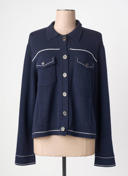 Vestă cu mâneci lungi închidere cu nasturi pe față albastru FIVE femme