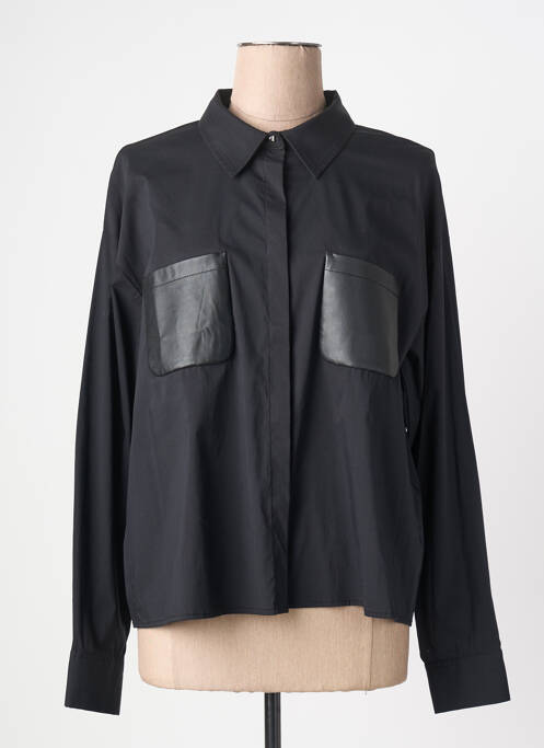 Cămașă croială dreaptă mâneci lungi negru EVA KAYAN femme