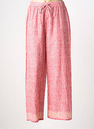 Pantalon drept talie elastică roz MAISON HOTEL femeie