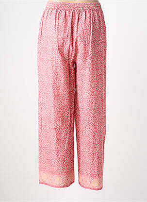 Pantalon drept talie elastică roz MAISON HOTEL femeie