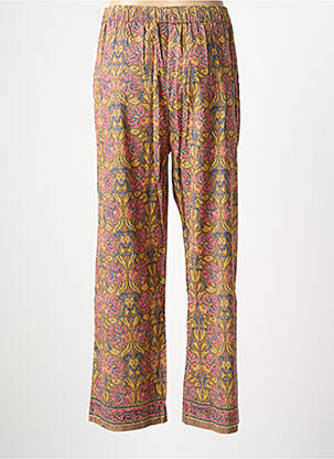 Pantalon drept talie elastică maro MAISON HOTEL femeie