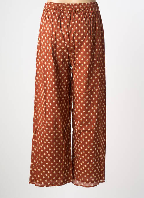 Pantalon drept talie elastică maro MAISON HOTEL femme