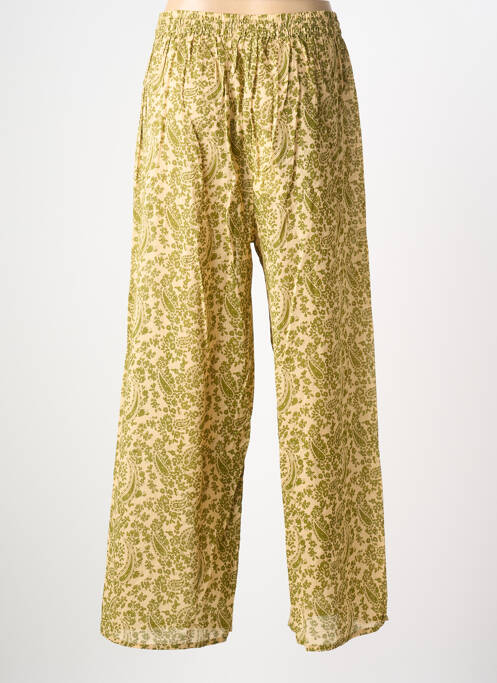 Pantalon drept talie elastică verde MAISON HOTEL femme
