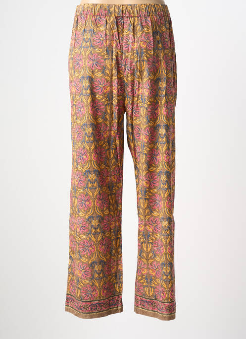 Pantalon drept talie elastică maro MAISON HOTEL femme