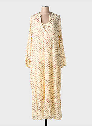 Rochie lungă mâneci lungi mâneci lungi bej MAISON HOTEL femeie