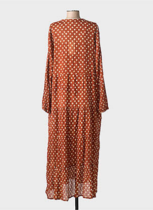 Rochie lungă mâneci lungi mâneci lungi maro MAISON HOTEL femeie