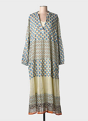 Rochie lungă mâneci lungi mâneci lungi bej MAISON HOTEL femeie