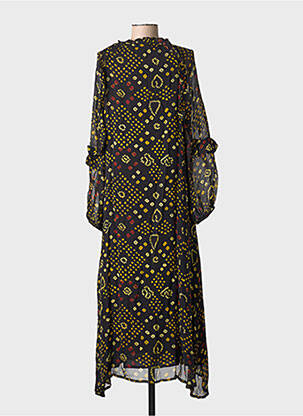 Rochie lungă mâneci lungi mâneci lungi negru MAISON HOTEL femeie