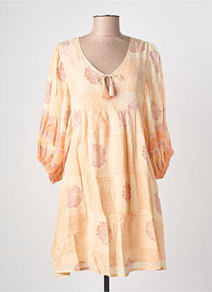 Rochie scurtă mâneci 3/4 mâneci 3/4 portocalie MAISON HOTEL femeie