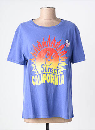 Tricou imprimeu fantezie mâneci scurte albastru NEWTONE femme