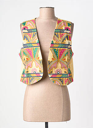 Vestă fără mâneci croială cambrată bej MAISON HOTEL femme