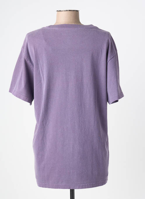 Tricou serigrafie flockată mâneci scurte violet NEWTONE femme
