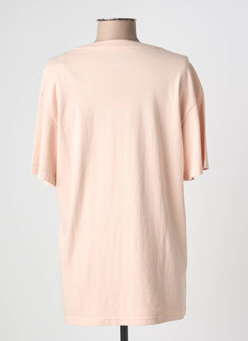 Tricou serigrafie flockată mâneci scurte roz NEWTONE femme